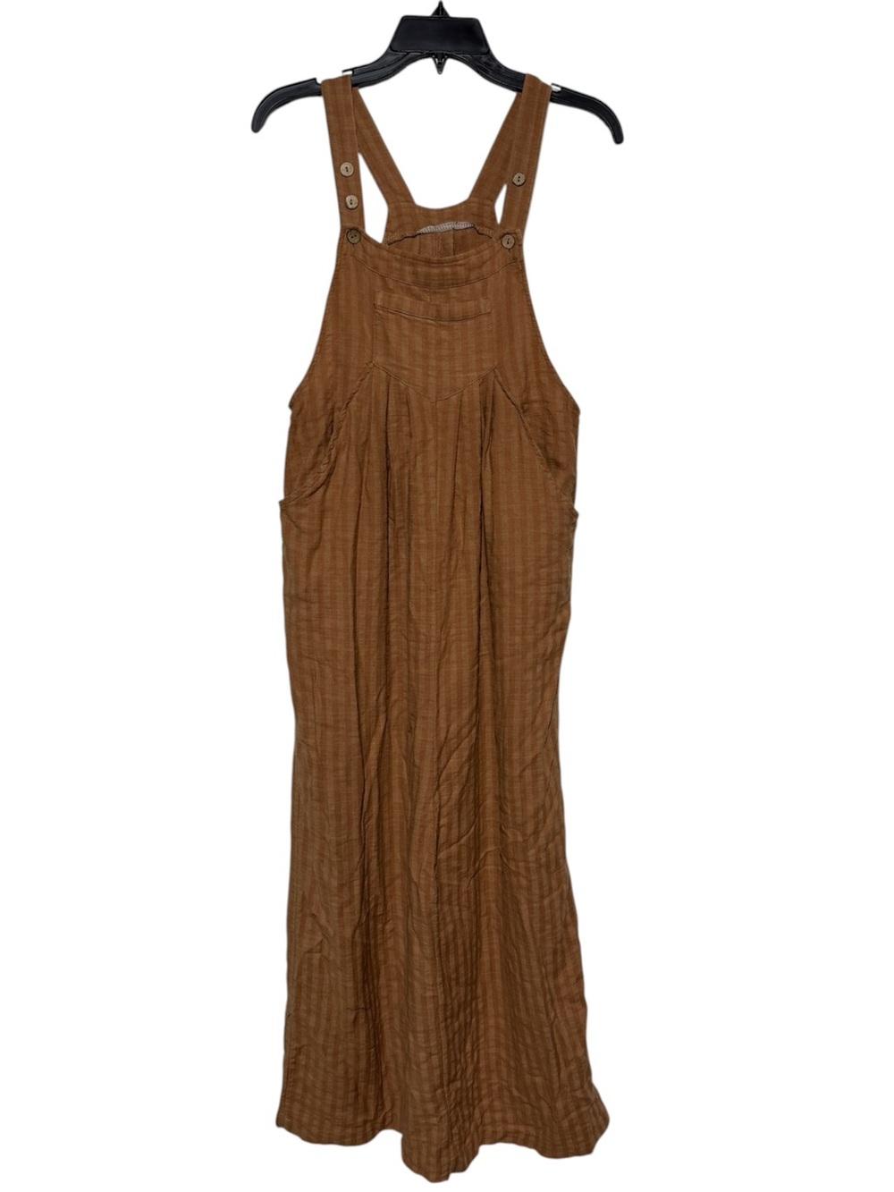 Striped Hobbit Overall Dress Size Medium Brown Maxi Goblincore Fall Modest